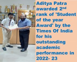 Student of the year award by Times of India